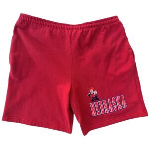 Nebraska Cornhuskers Vintage Sweat Shorts Mens XL Red USA Made 90s